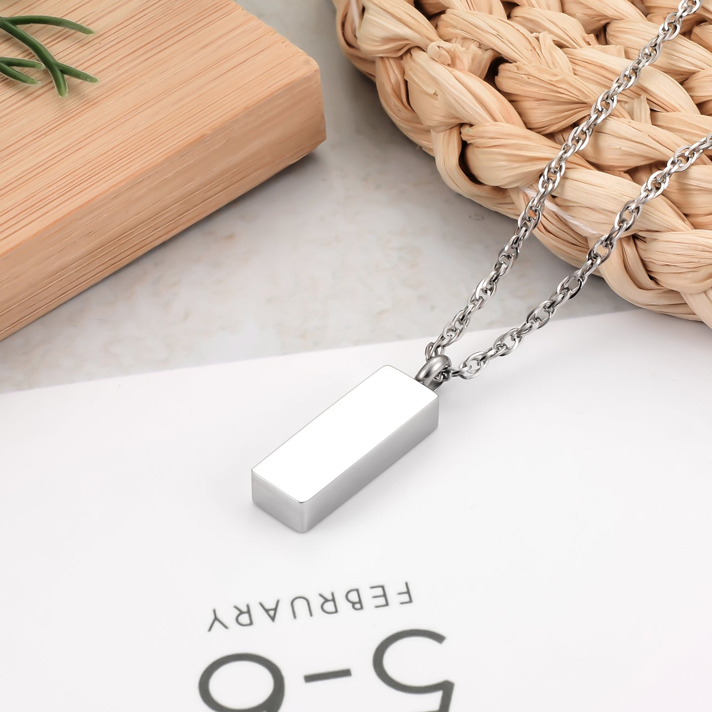 Black Bar Cremation Necklace