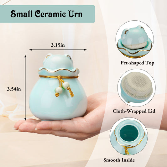 Ceramic Pet Memorial Urn for Cat or Dog