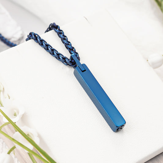 cremation bar necklace, ashes pendant for human