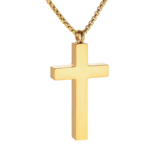 Cross - Shaped Memorial Urn Pendants: Black and Gold Keepsake Necklaces