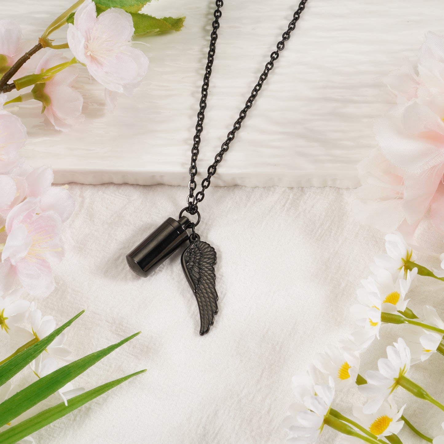 Pet Memorial Necklace: Multi - Size, Adjustable, with Wing & Paw Charms