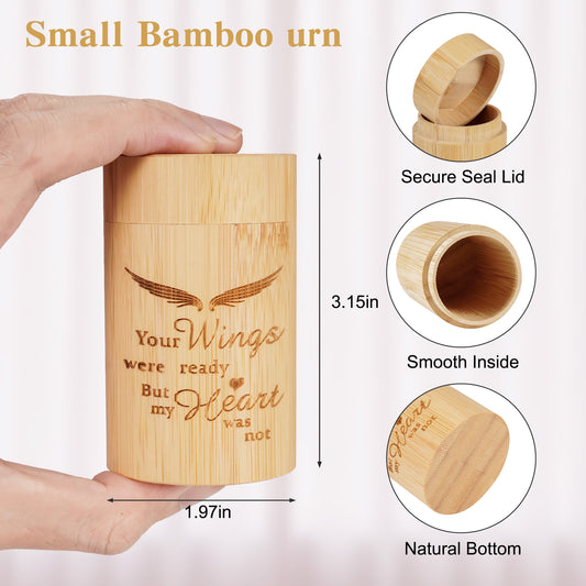 Wood Mini Keepsake Urn for Ash -Bamboo