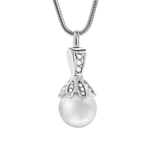 Diamond and Pearl Cremation Pendant
