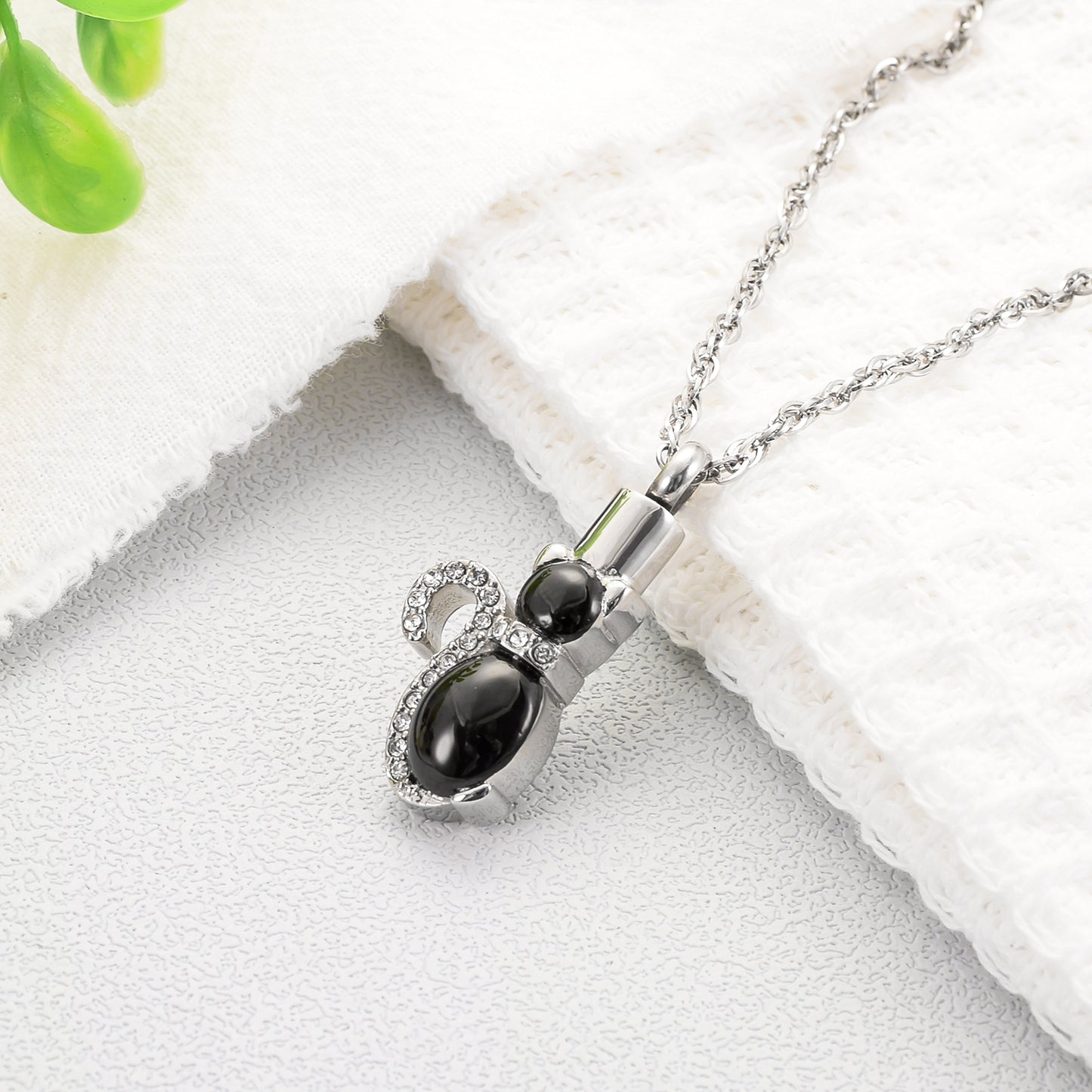 Cat Memorial Jewelry with Diamond