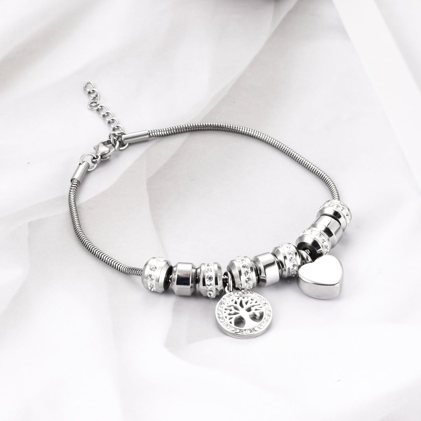 Steel Urns Bracelet with Heart