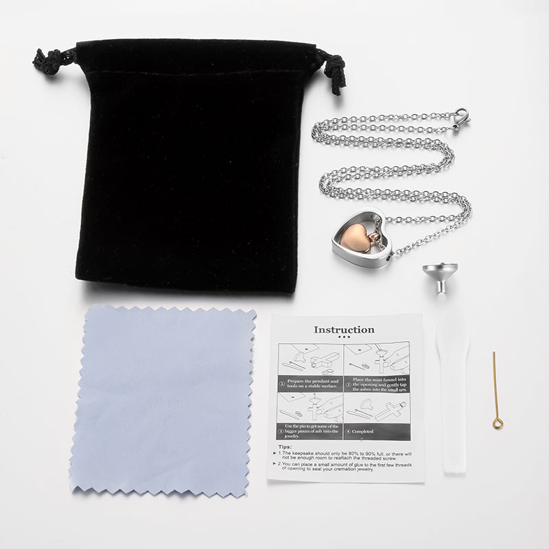 Stainless Steel Heart Cremation Necklace