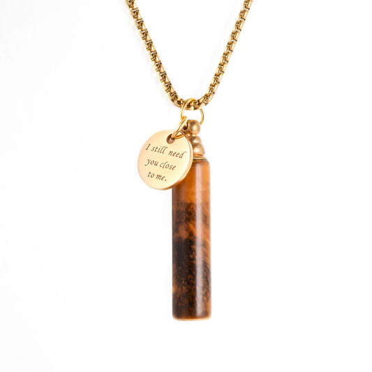 Unique Wooden Cremation Necklace