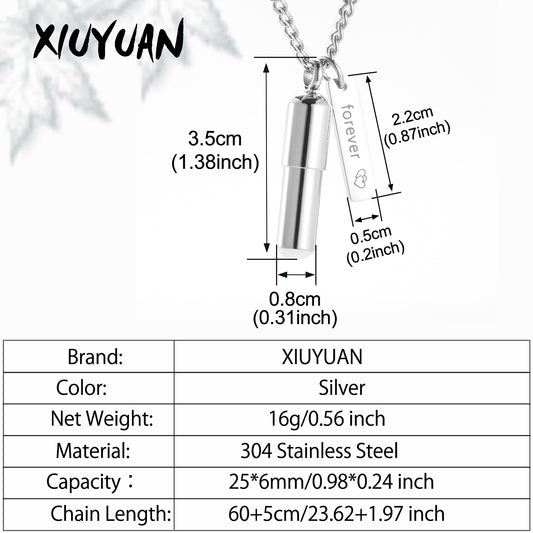 Filled Pills Cremation Pendant Necklace for Ashes