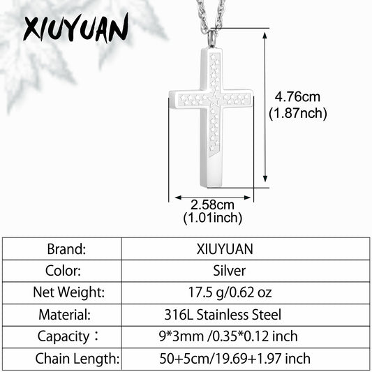 Memorial Cross Cremation Jewelry for Men