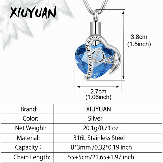 Unique Heart Urns Necklace for Mom/ Dad