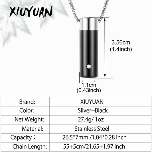 Cylinder Cremation Necklace with Diamond
