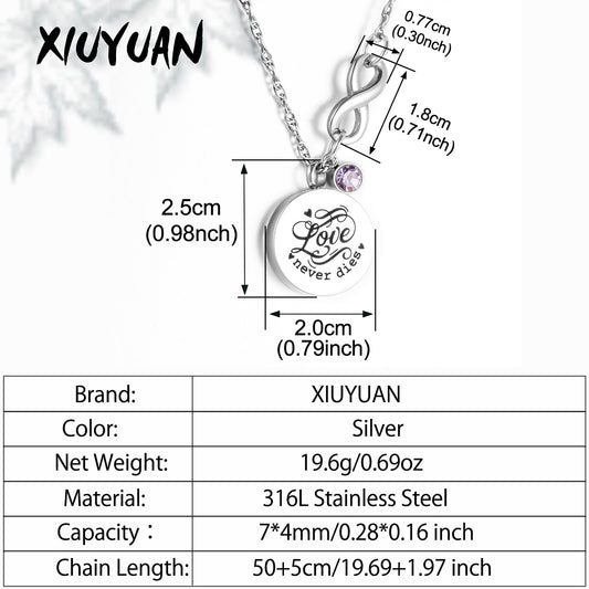 Memorial Cremation Pendant Necklace for Ashes