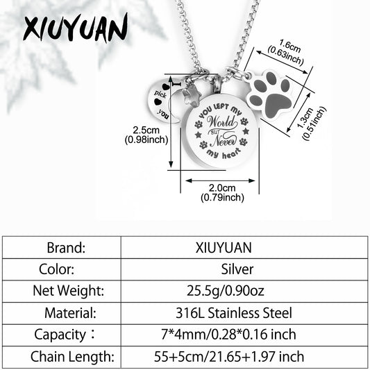 Paws Cremation Pendant Necklace