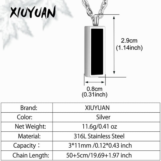 Black Bar Cremation Necklace