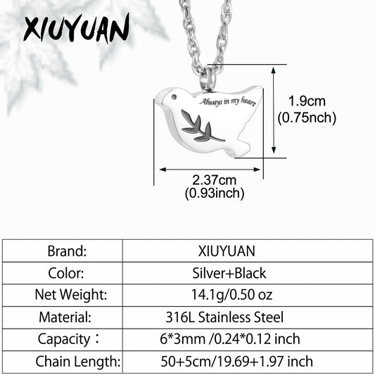 Dove Memorial Necklace with Olive Branch