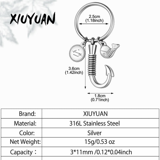 Fish Hook Cremation Key Chain