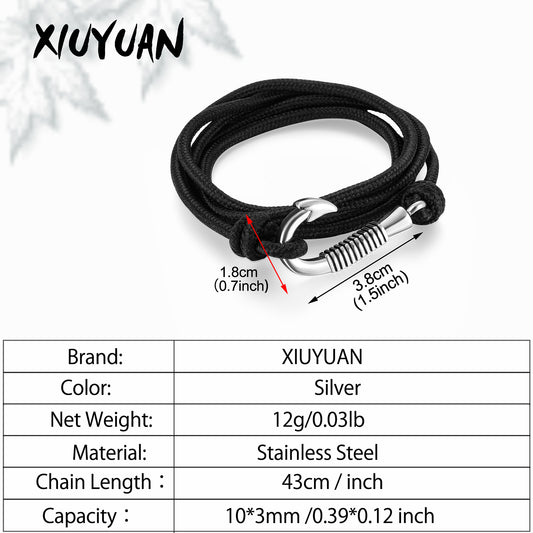 Silver Cremation Bracelet with Fish Hook