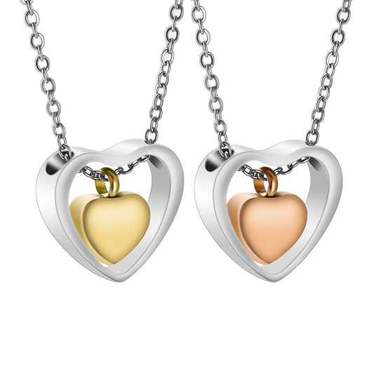 Stainless Steel Heart Cremation Necklace