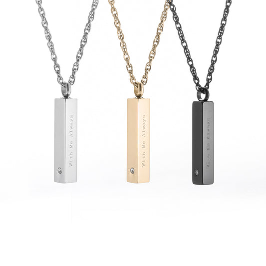 Memorial Cremation Ashes Necklace Bar-Engraving