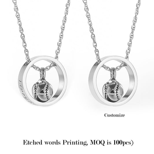Baseball Cremation Pendant to Hold Ashes