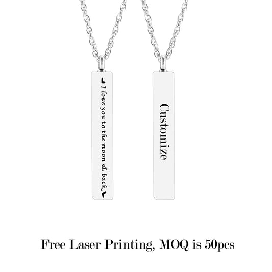 Bar Cremation Necklace for Ashes