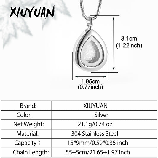 Teardrop Cremation Pendant Necklace