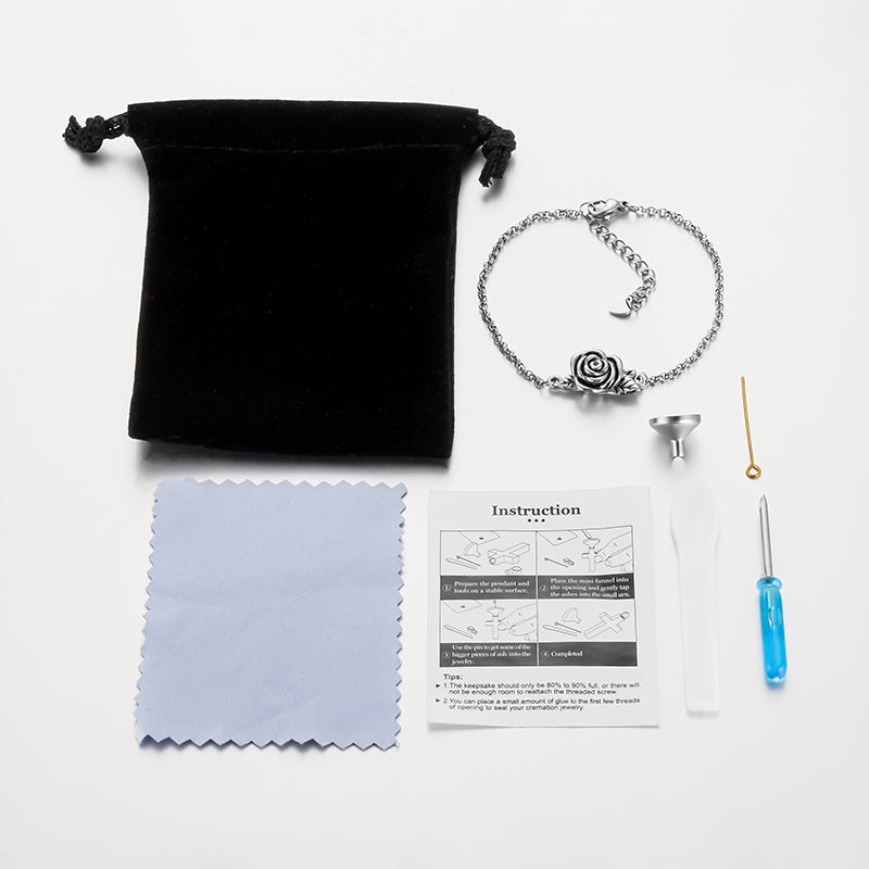 Rose Cremation Bracelet for Ashes