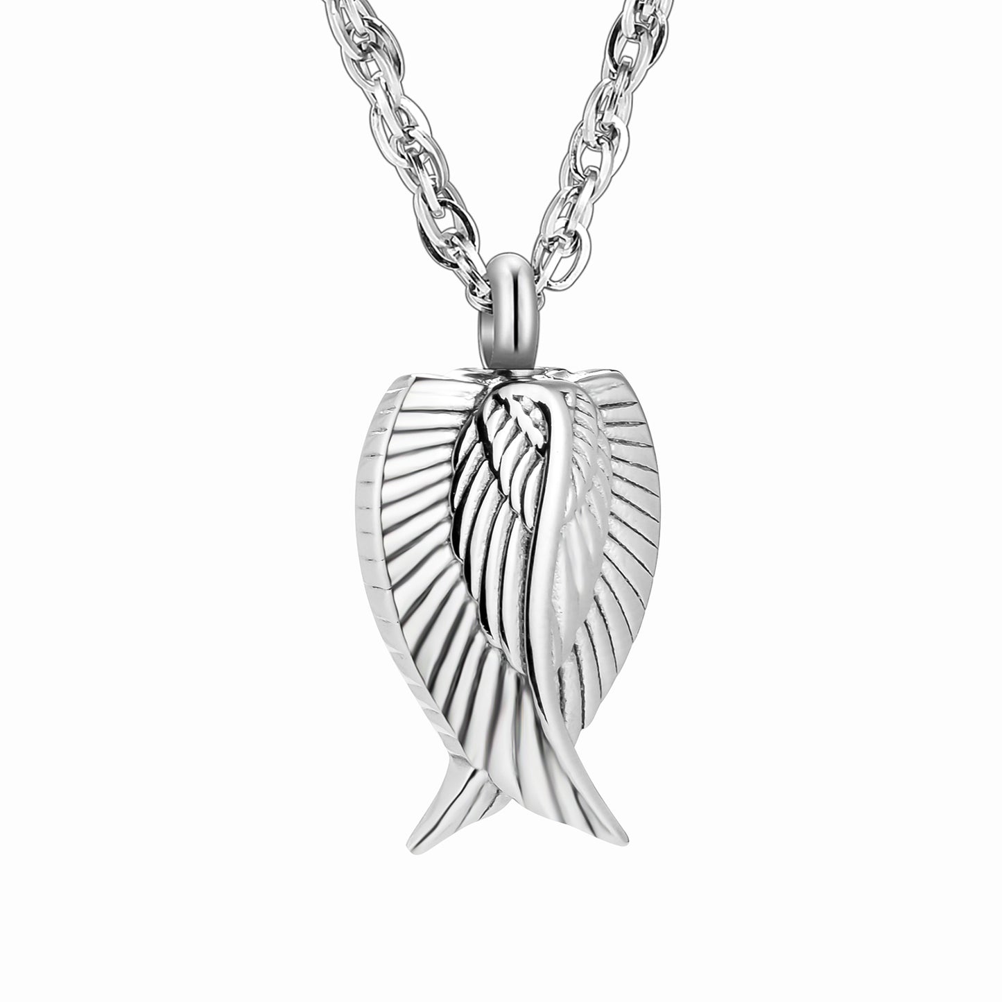 Multi Toned Winged Angel Pendant Necklace