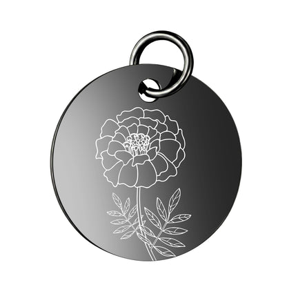 PJ Birth Flower -Black Round