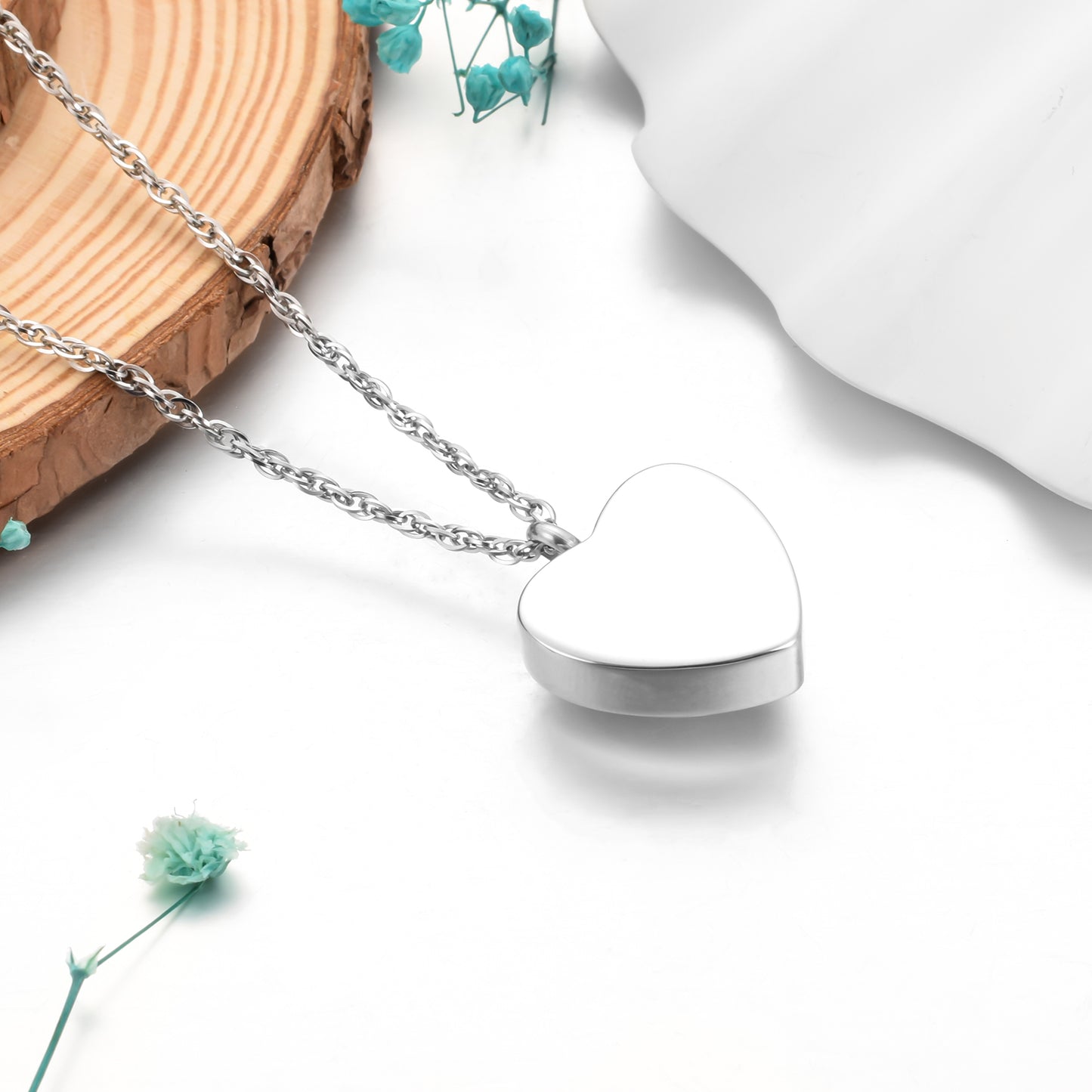 Silver Heart Cremation Jewelry