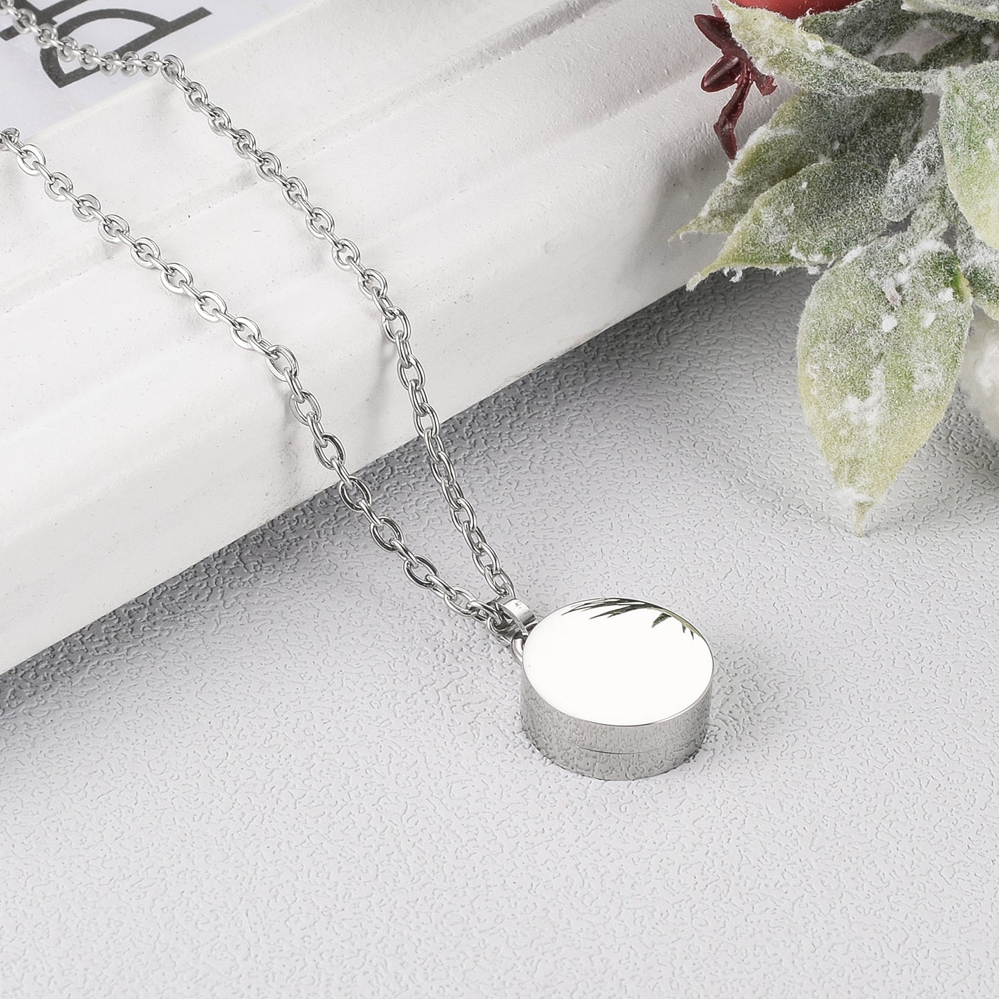 Circle Cremation Necklace Ashes Locket