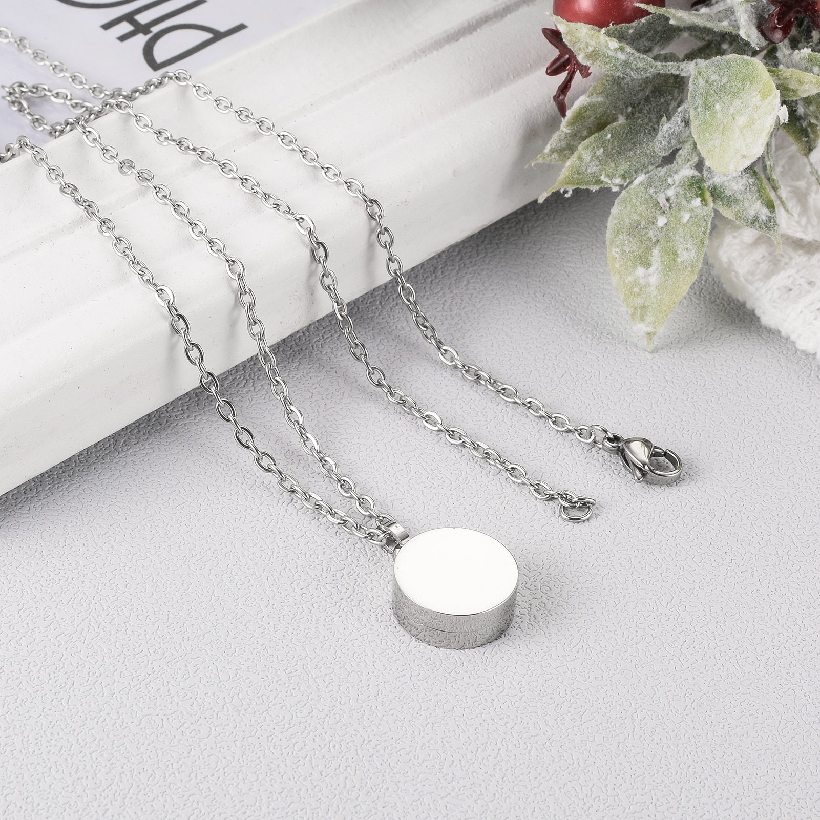 Circle Cremation Necklace Ashes Locket