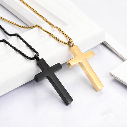 Cross - Shaped Memorial Urn Pendants: Black and Gold Keepsake Necklaces