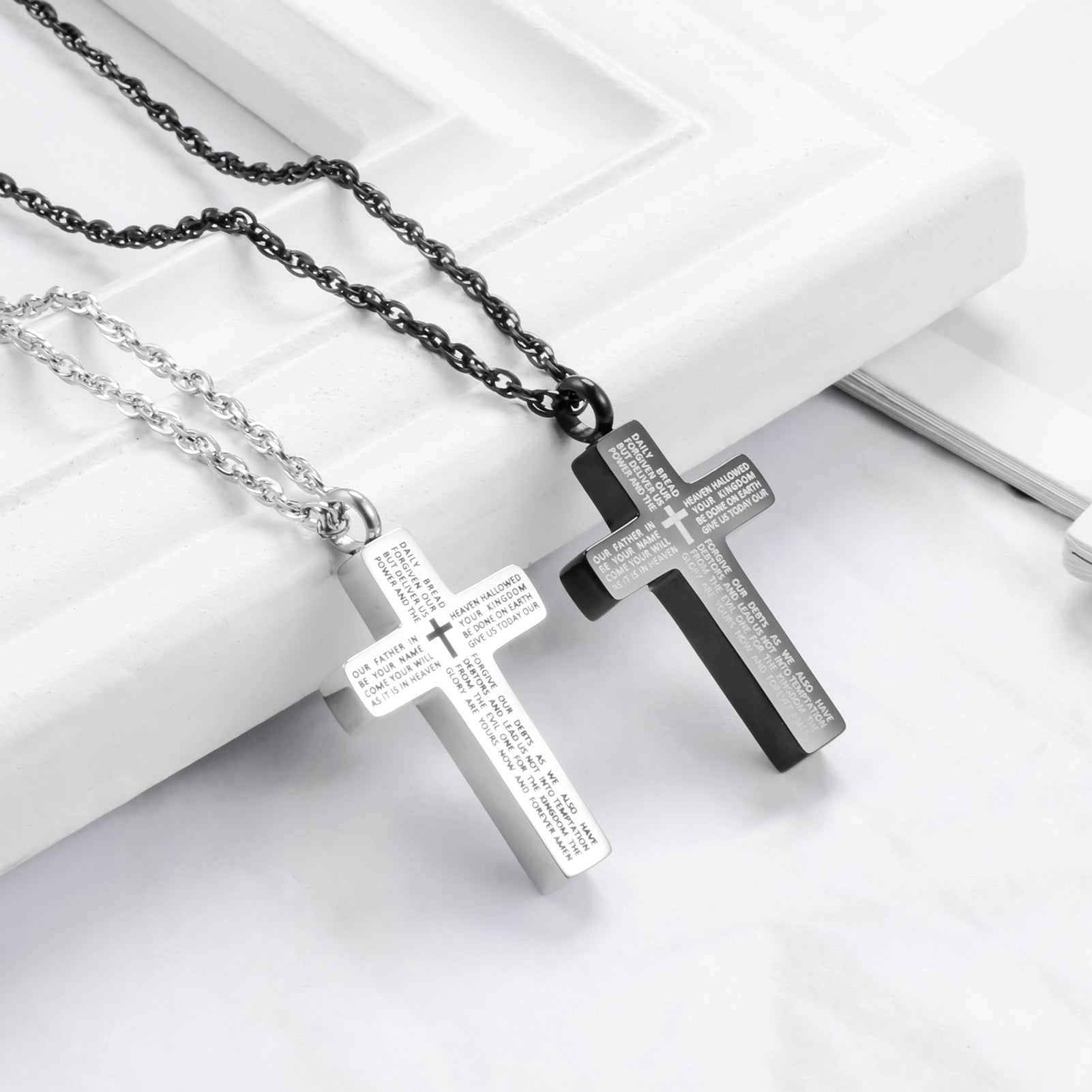 Cross Urn Necklace with Bible