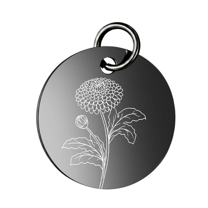 PJ Birth Flower -Black Round