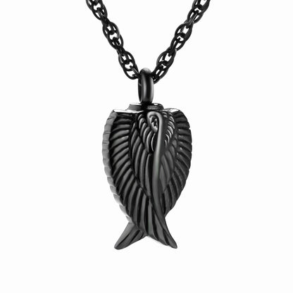 Multi Toned Winged Angel Pendant Necklace