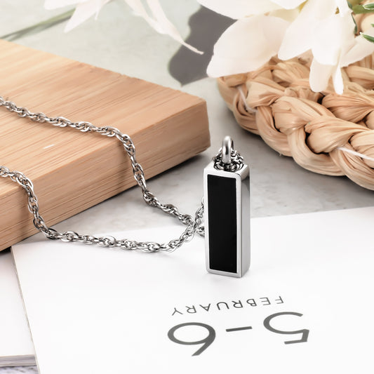 Black Bar Cremation Necklace