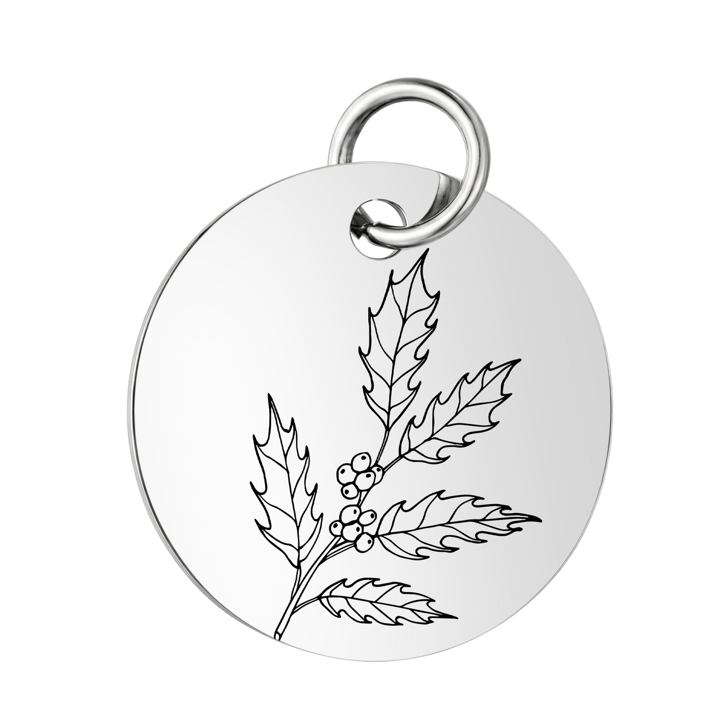 PJ Birth Flower -Silver Round