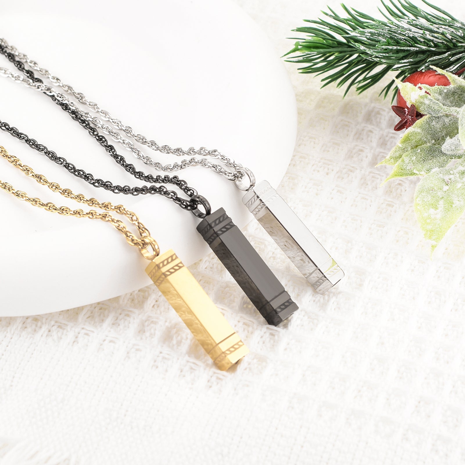 Rectangular Bar Cremation Necklace
