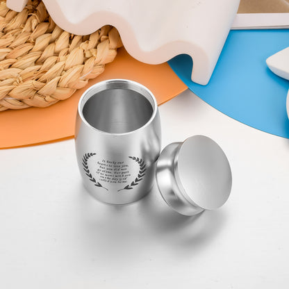 Aluminum Memorial Urns with Engraved Laurel Wreath & Poem