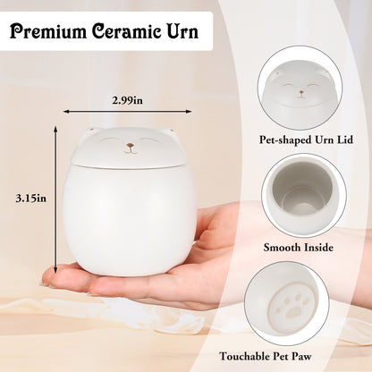 Smiley Shaped Pet Urn for Cat or Dog Memorial Keepsake