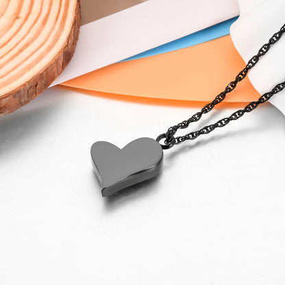 'Forever In My Heart’ Black Heart Urn Memorial Necklace for Remembering Loved Ones