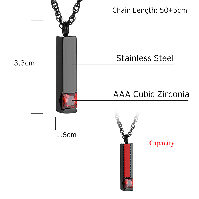 Customizable Month Memorial Necklace with Birthstone Stones