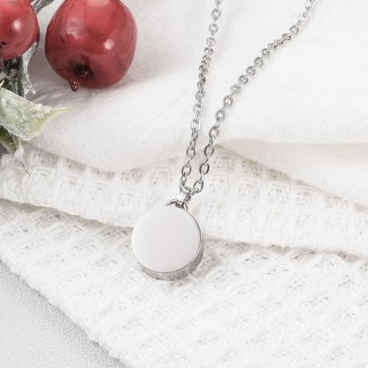Circle Cremation Necklace Ashes Locket