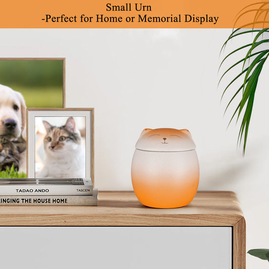 Smiley Shaped Pet Urn for Cat or Dog Memorial Keepsake