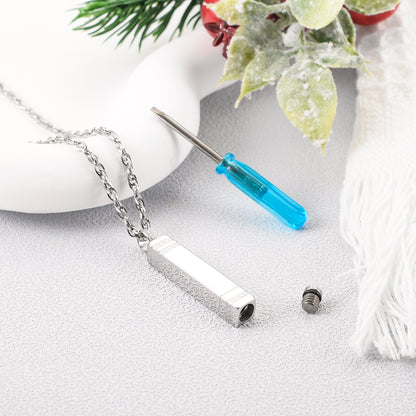 Rectangular Bar Cremation Necklace
