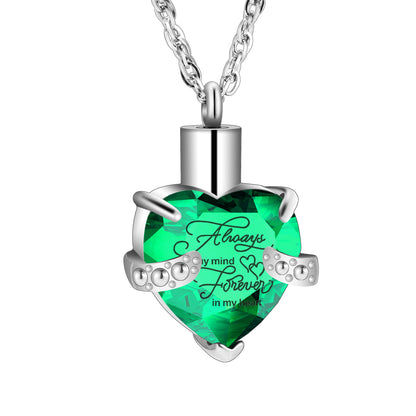 Heart Cremation Pendant Necklace for Women