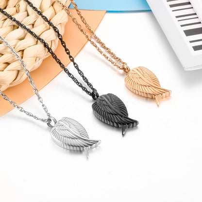 Multi Toned Winged Angel Pendant Necklace