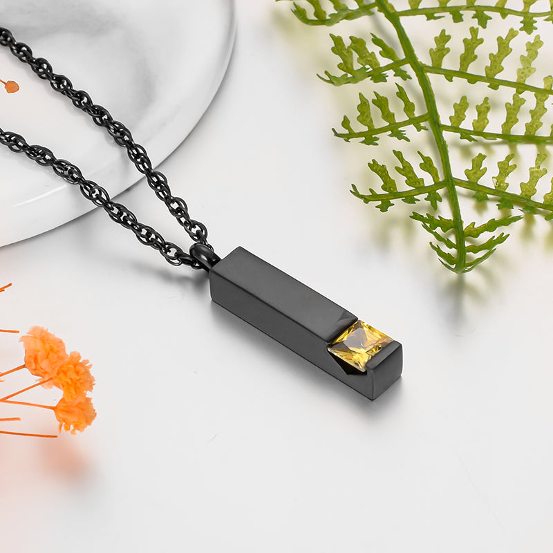 Customizable Month Memorial Necklace with Birthstone Stones