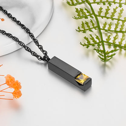 Customizable Month Memorial Necklace with Birthstone Stones